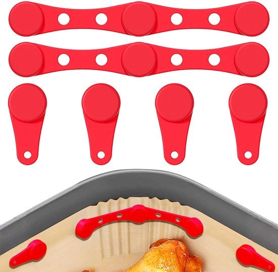 Accessori per Airfryer - Supporto per Carta da forno in silicone - Resistenti al calore e magnetici - Accessori per Airfryer - Sostegno per carta da forno - Presa perfetta - Cucina in sicurezza - Accessori per Airfryer