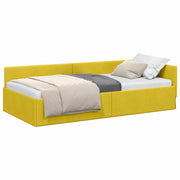 Letto singolo | Letto per adulti | Cornice del letto ad angolo Giallo 100 cm x 200 cm Velluto