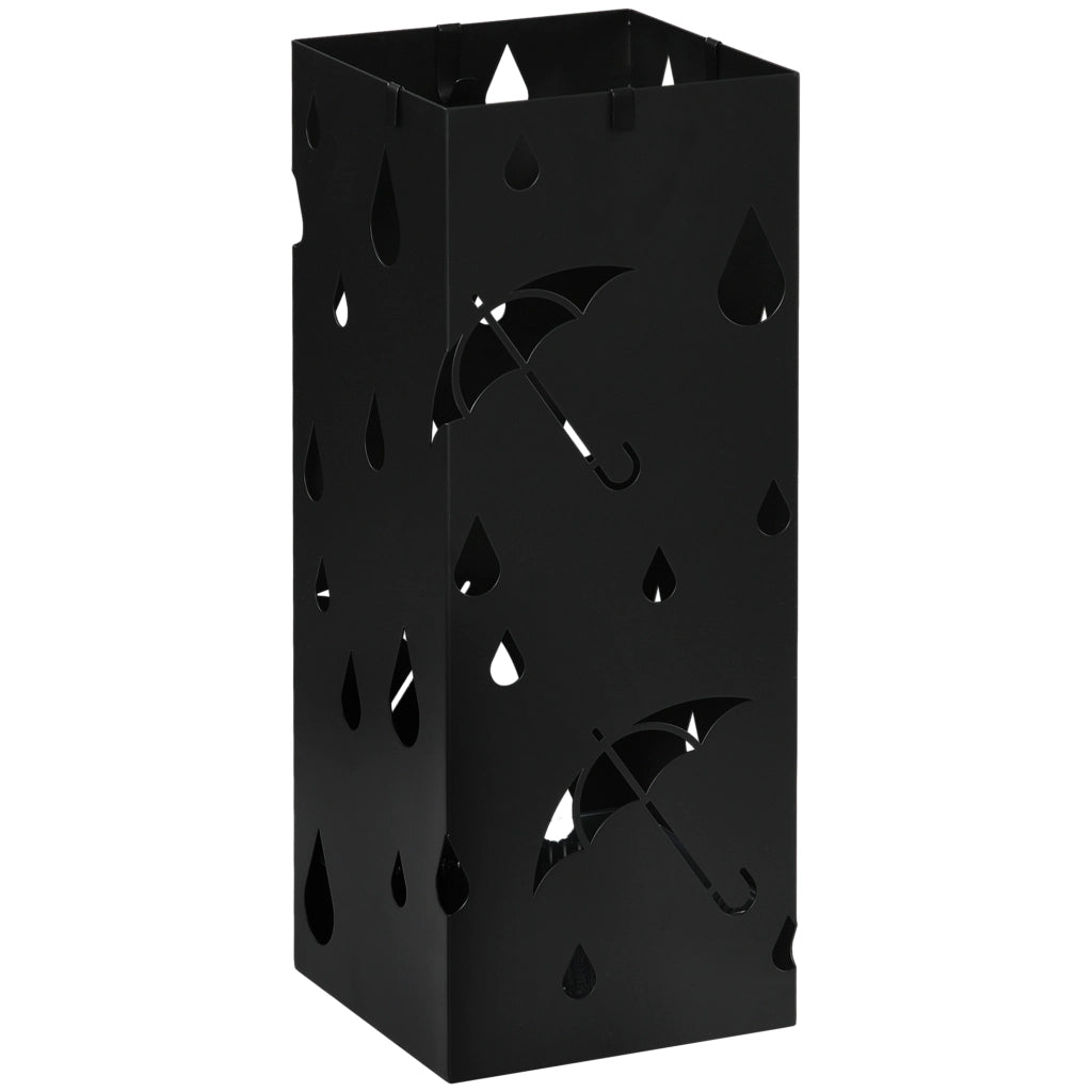 Portaombrelli in acciaio con vassoio ¨C Minimal ¨C nero