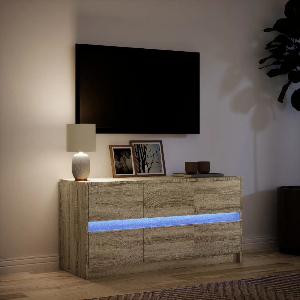 Mobile TV | Armadietto TV | Mobile Porta TV con LED Rovere Sonoma 100x34x50cm in Truciolato