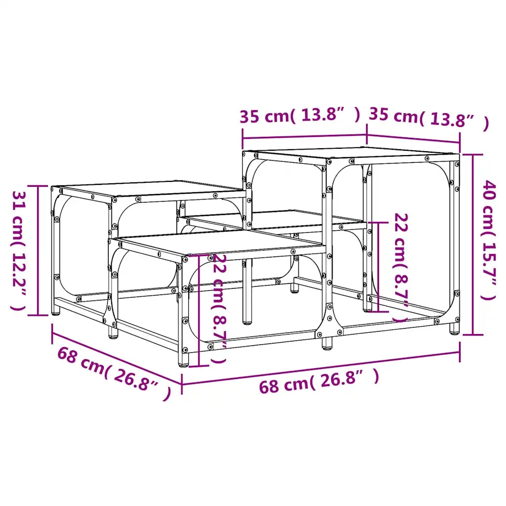 Tavolino da Salotto-Tavolino da soggiorno-Tavolo Grigio Sonoma 68x68x40 cm Legno Multistrato