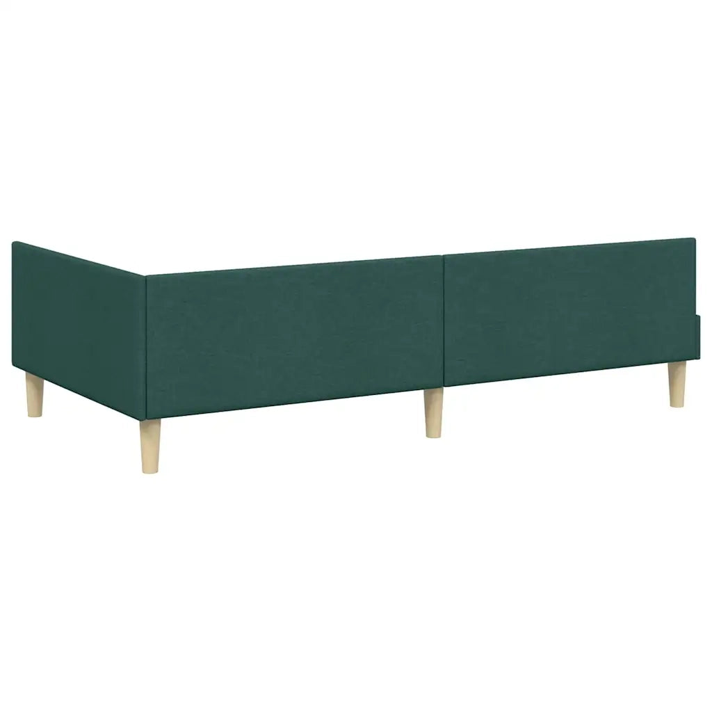 Struttura Letto Angolare con Materasso 2 pz-Giroletto con materasso Verde Tessuto 818159