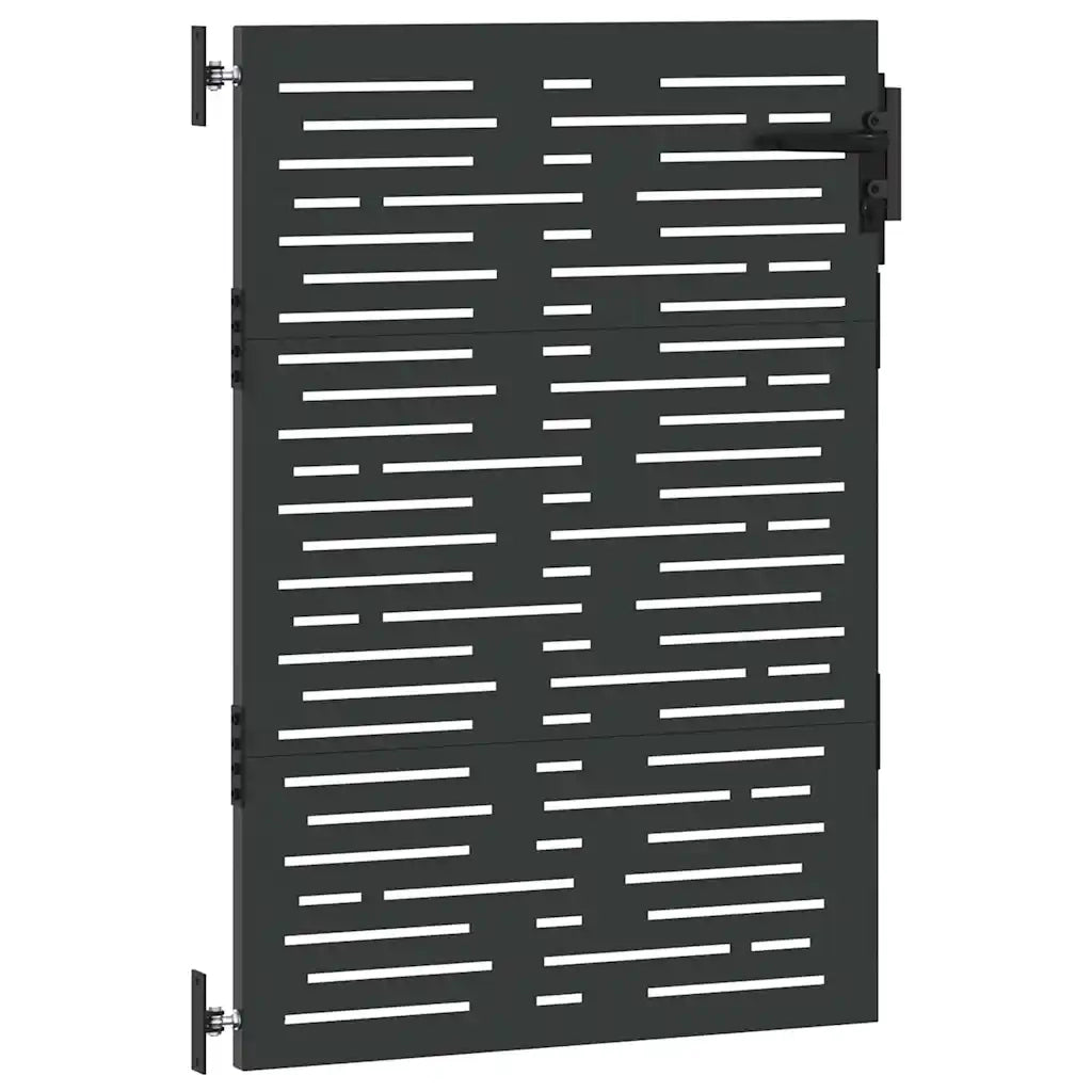 Cancello da giardino con blocco Nero 85 x 125 cm 42015875