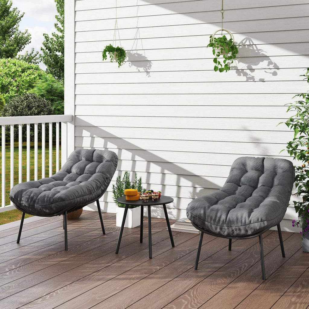 Divano da giardino 2 posti con cuscini ¨C zephmum ¨C grigio in resina polyrattan