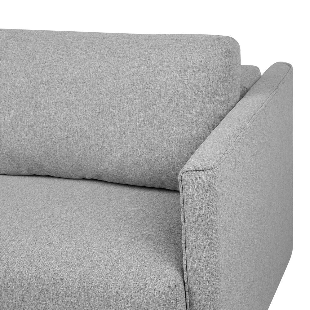 Divano Letto Tessuto Grigio 3 Posti Vano Portaoggetti Cuscini Sfoderabili Moderno