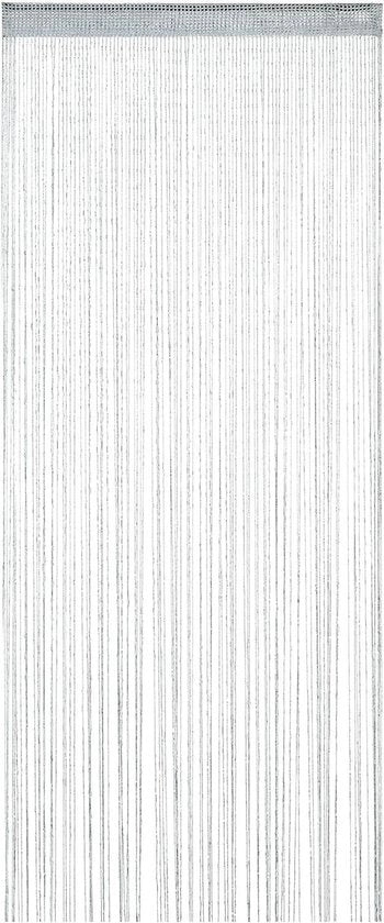 Draadgordino con effetto luccichio 90x245 cm argento, corda regolabile, lavabile, per cancelli, porte e finestre.
