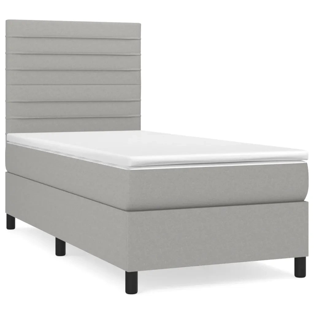 Giroletto a Molle con Materasso-Struttura Letto Grigio Chiaro 90x200 cm Tessuto 422029