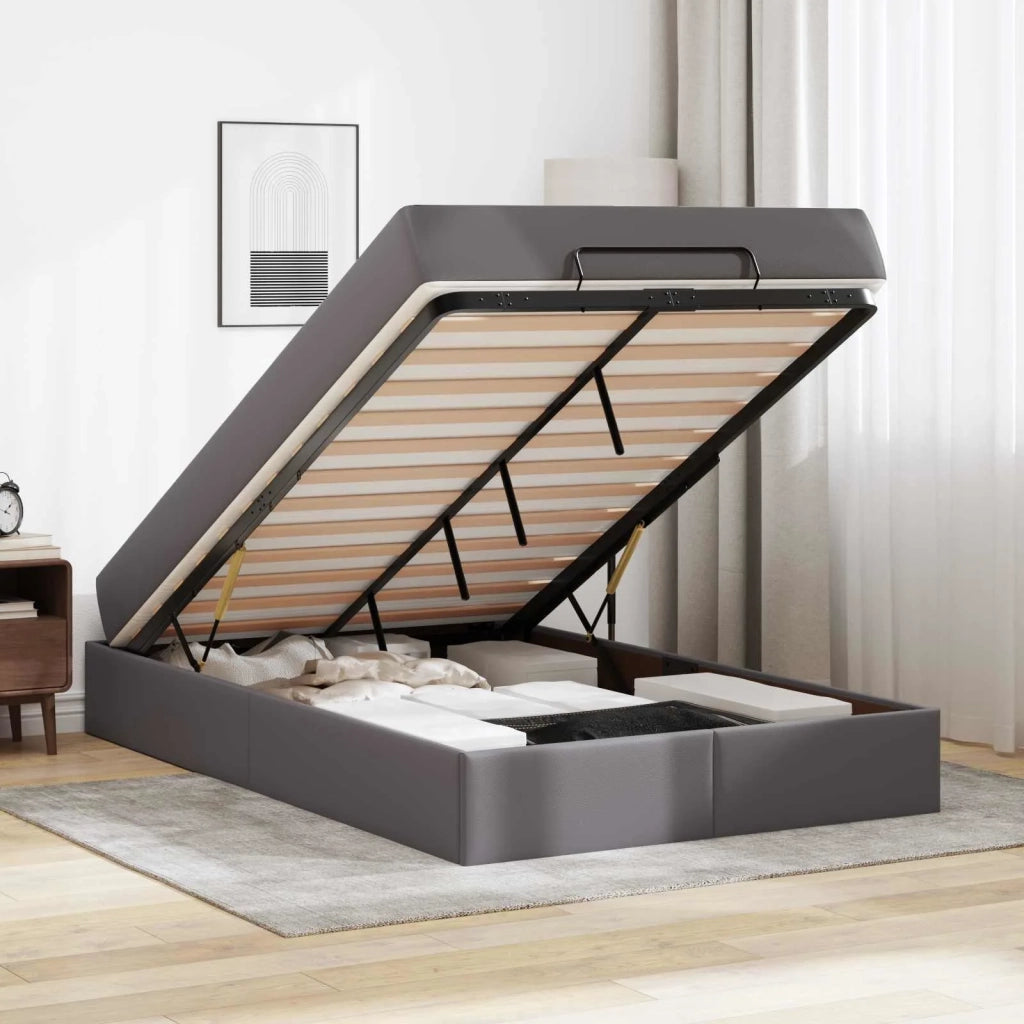 Struttura letto con materasso Altro 2 pcs Grigio PVC 3399423