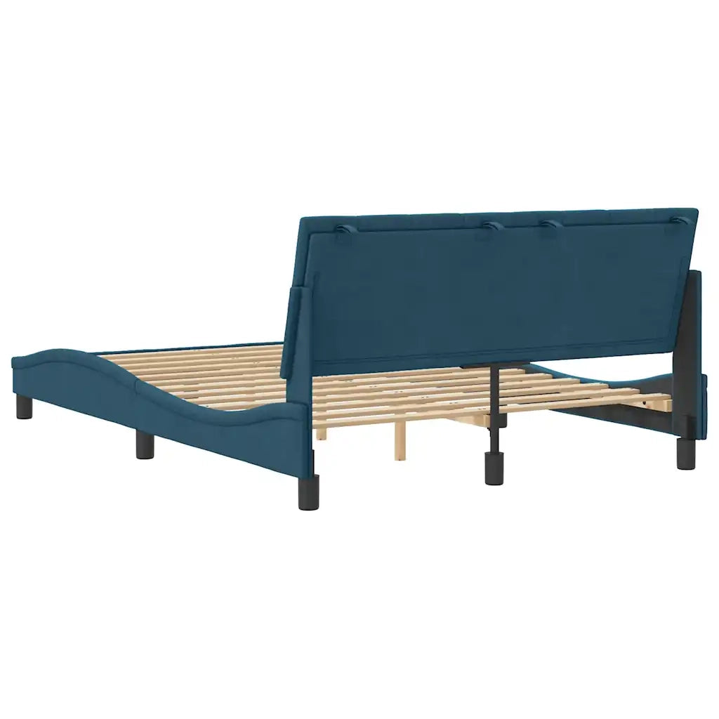 Giroletto senza Materasso-Struttura Letto Hanko Blu 140x200 cm in Velluto