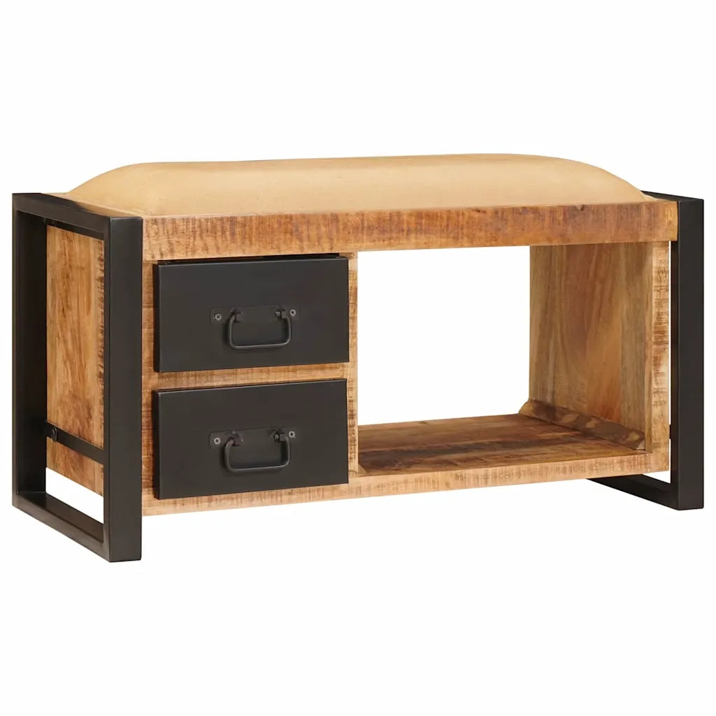 Panchina con contenitore Marrone Legno massello di mango