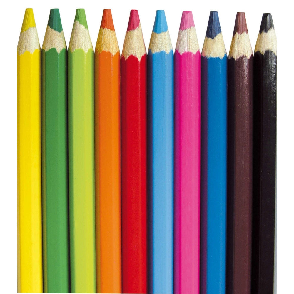 Trade Shop - Set Pastelli Colorati 12 Pz. Matite In Legno Per Colorare Bambini Scuola Disegno -