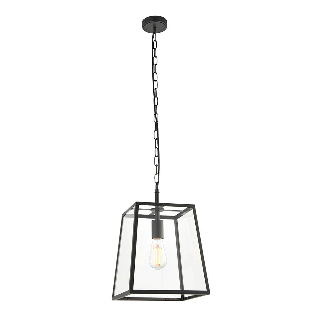 Lampada a sospensione industriale nera opaca E27 Endon