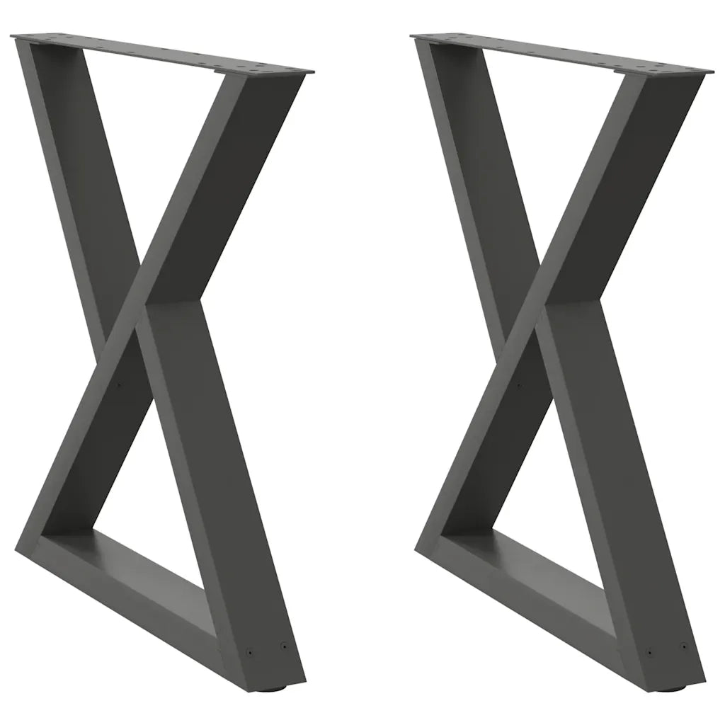 Gambe per tavolo da pranzo 2 pz Antracite 80x(72-73,3) cm Acciaio 4012730
