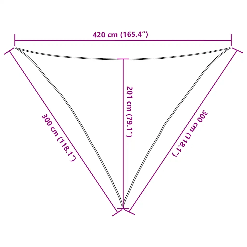 Vela Parasole | Telo Ombra | Vela da ombra 160 g/m2 Arancione 3x3x4,2 m in HDPE