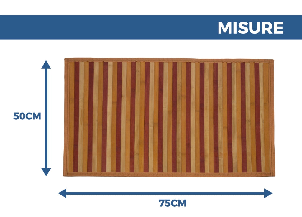 Tappeto Bamboo Degradè In Varie Colorazioni - 50x75 cm - Azzurro