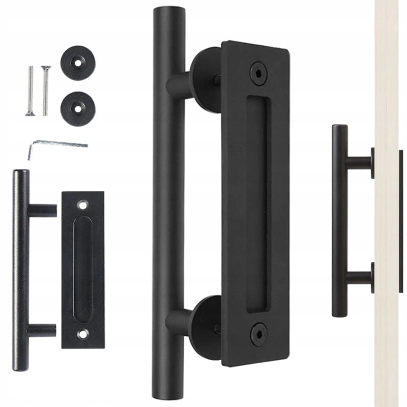 Maniglia per Porta Scorrevole Stile Loft Retrò Nero Opaco Premium