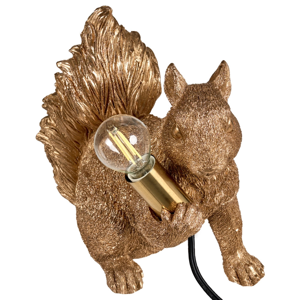 Lampada da tavolo in poliresina oro Luce da comodino Lampada da lettura a tema animale Soggiorno Camera da letto Stile glam
