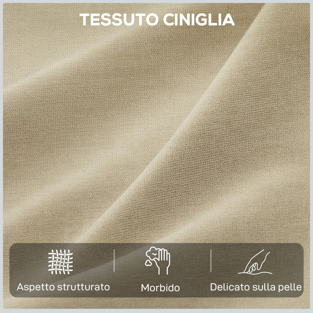 Poltrona Reclinabile Elettrica Massaggiante in Tessuto con Poggiapiedi ¨C Zephmum ¨C Beige 80x93x103 cm