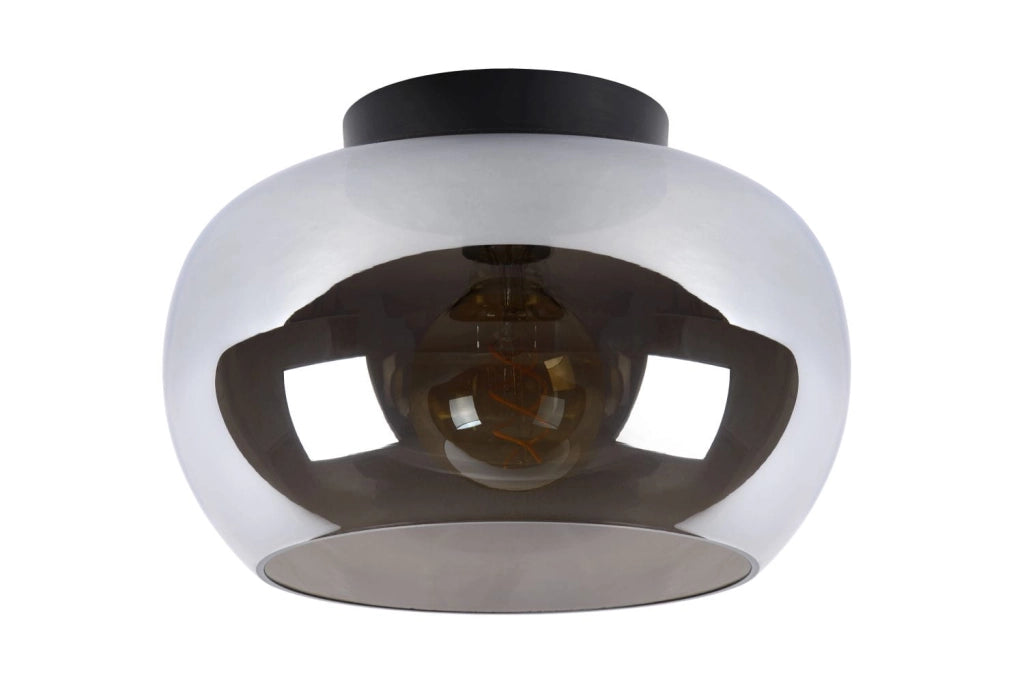 Lucide plafoniera Judi vetro metallizzato grigio E27