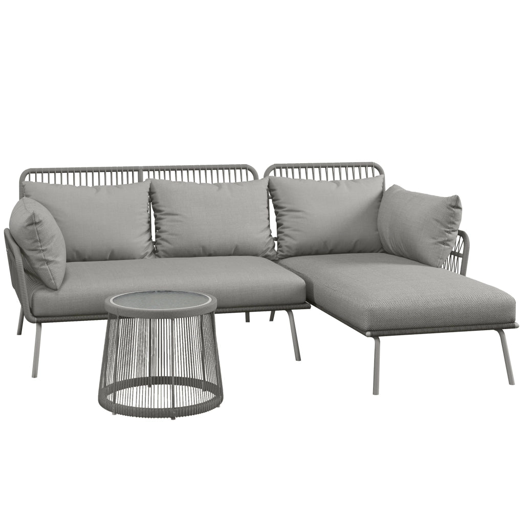 Set da Giardino in Rattan ¨C Minimal ¨C Grigio Chiaro