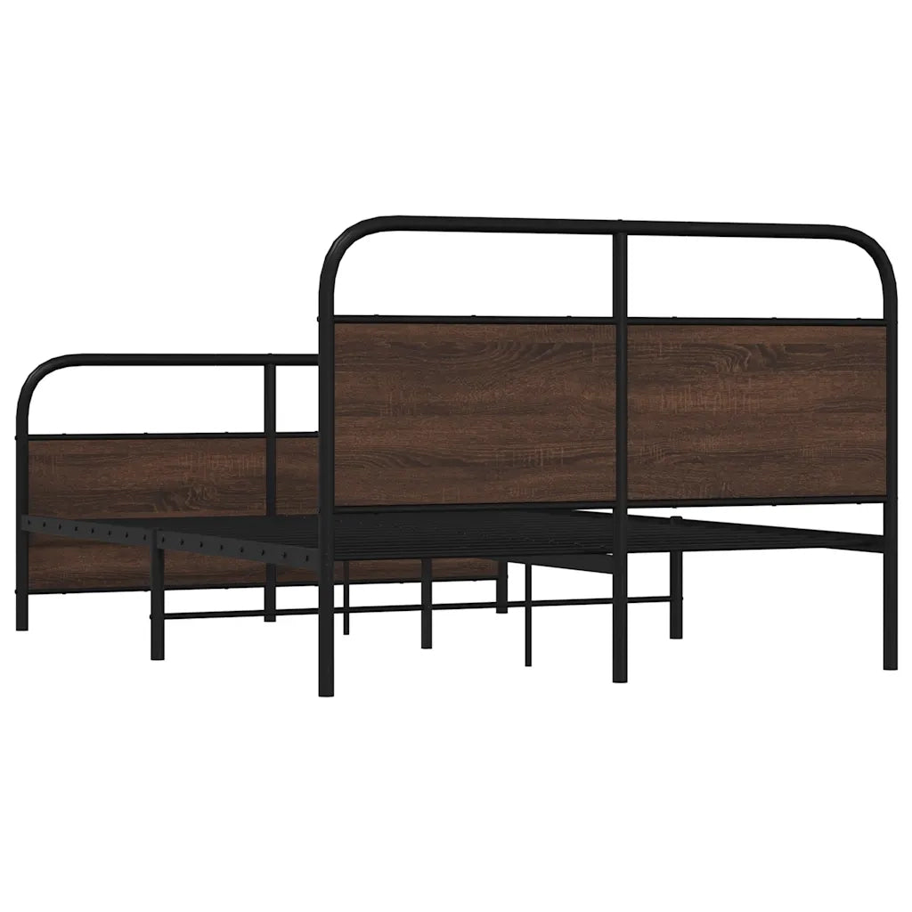 Giroletto senza Materasso-Struttura Letto Rovere Marrone 120x190 cm Truciolato 163730