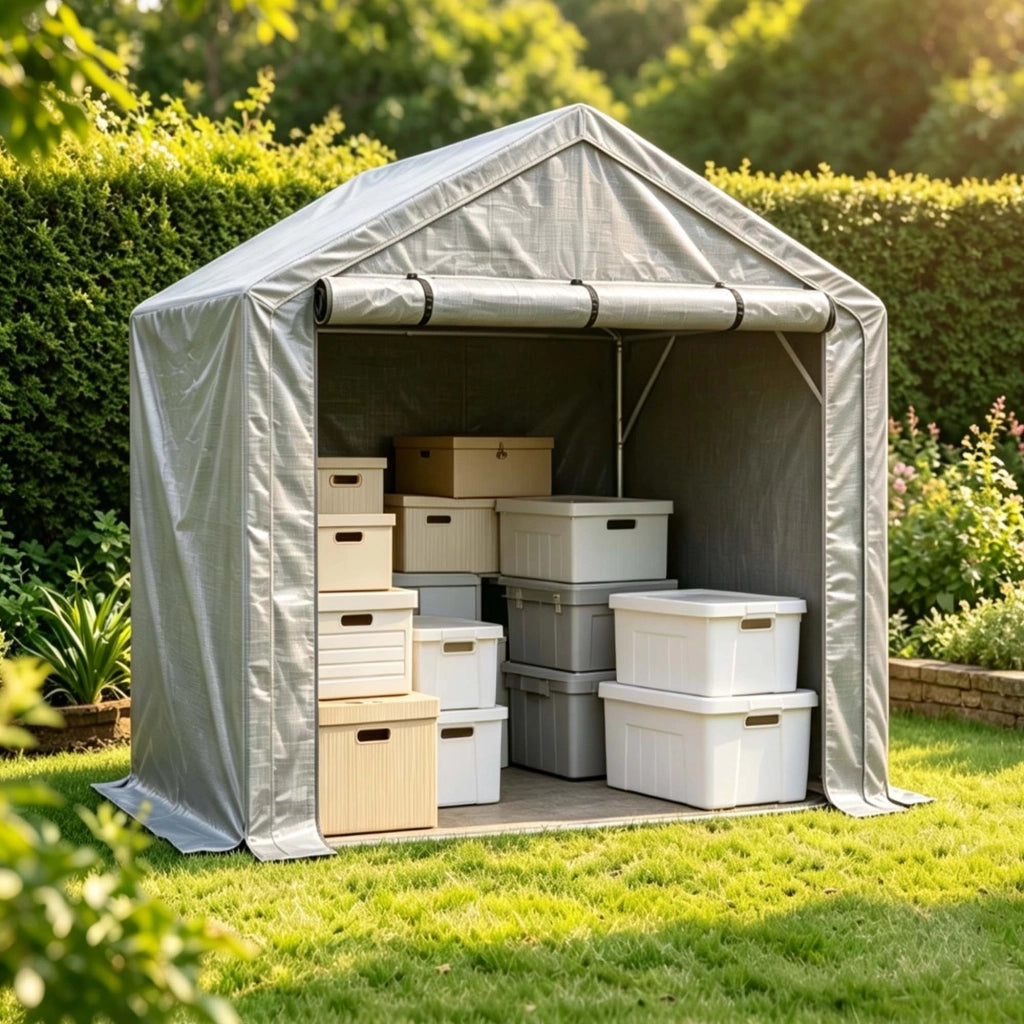 Casetta da giardino 190x170x200cm, garage per biciclette, capanno per attrezzi, tenda da garage, casetta da giardino, tenda deposito, capanno per bici
