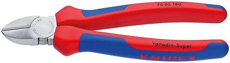 Knipex 70 05 140 Tronchese Laterale 140 mm acciaio al vanadio taglienti induzione 62 HRC impugnature multicomponente colore Cromo