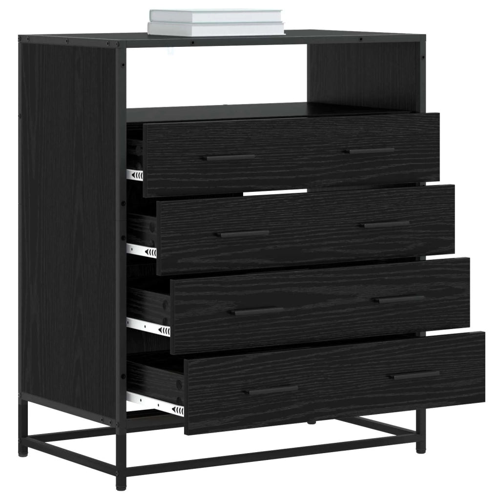 Mobile con Cassetti 4-Cassetto Rovere nero 70 x 41 x 83,5 cm 8010314
