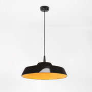 Circus Black lampada a sospensione in ceramica gialla, diametro 35 cm, LED 8W 2700K, design artigianale made in Italy per interni ed hospitality