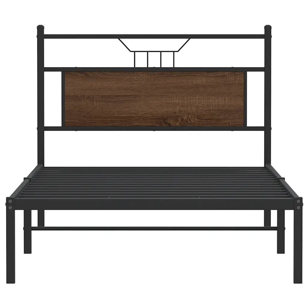 Giroletto senza Materasso-Struttura Letto Rovere Marrone 100x200 cm Truciolato 303899
