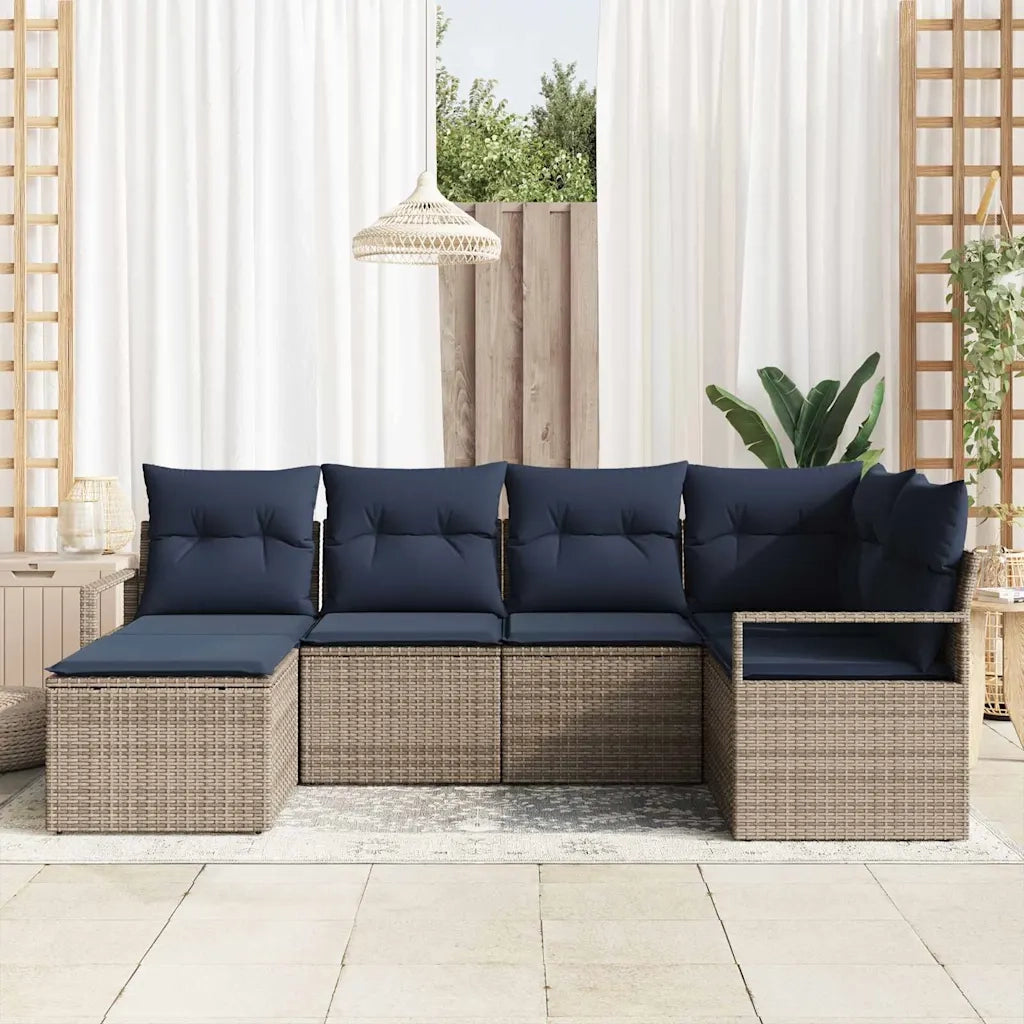 Set di divani con cuscino 6 pcs Grigio polyrattan 3346455