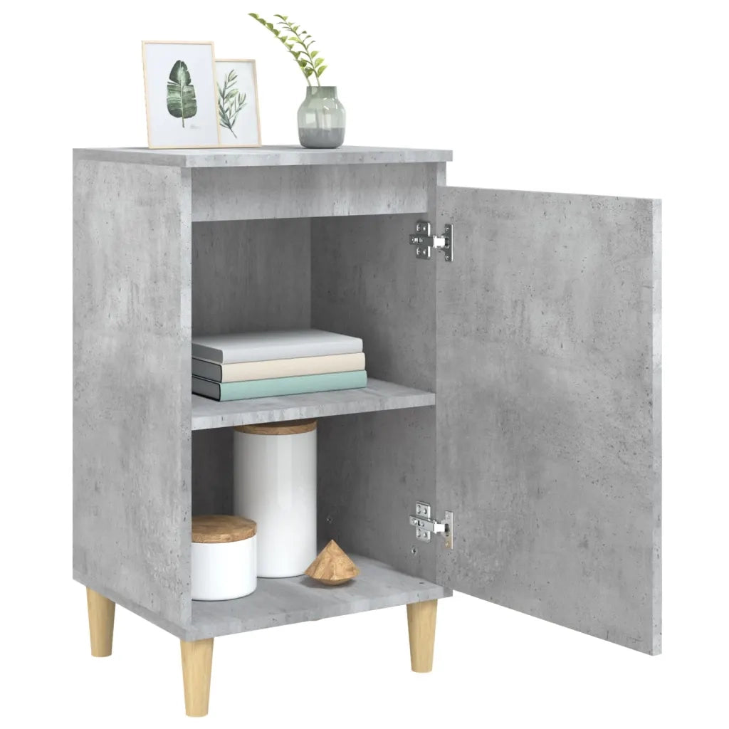 Comodino Grigio Cemento 40x35x70 cm in Legno Multistrato 819636
