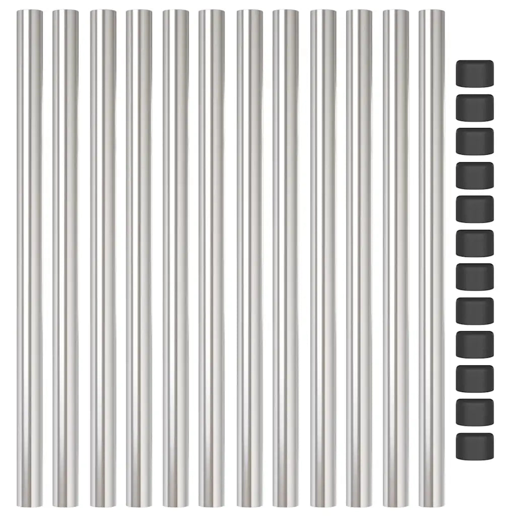 Palo della recinzione 12 pcs Argento 50 cm 42012774