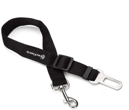 Cinturone di sicurezza per cani - Raccordo regolabile 30-57 cm - Cinturone in imitazione nylon - Cinturone di sicurezza per auto - Cinturone per cani - Nero