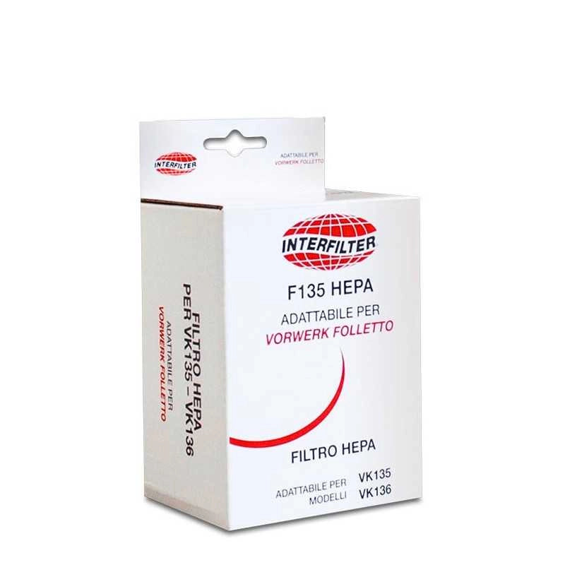 MICRO FILTRO HEPA ASPIRAPOLVERE FOLLETTO VK 135 VK 136 INTERFILTER - Vorwerk Compatibili