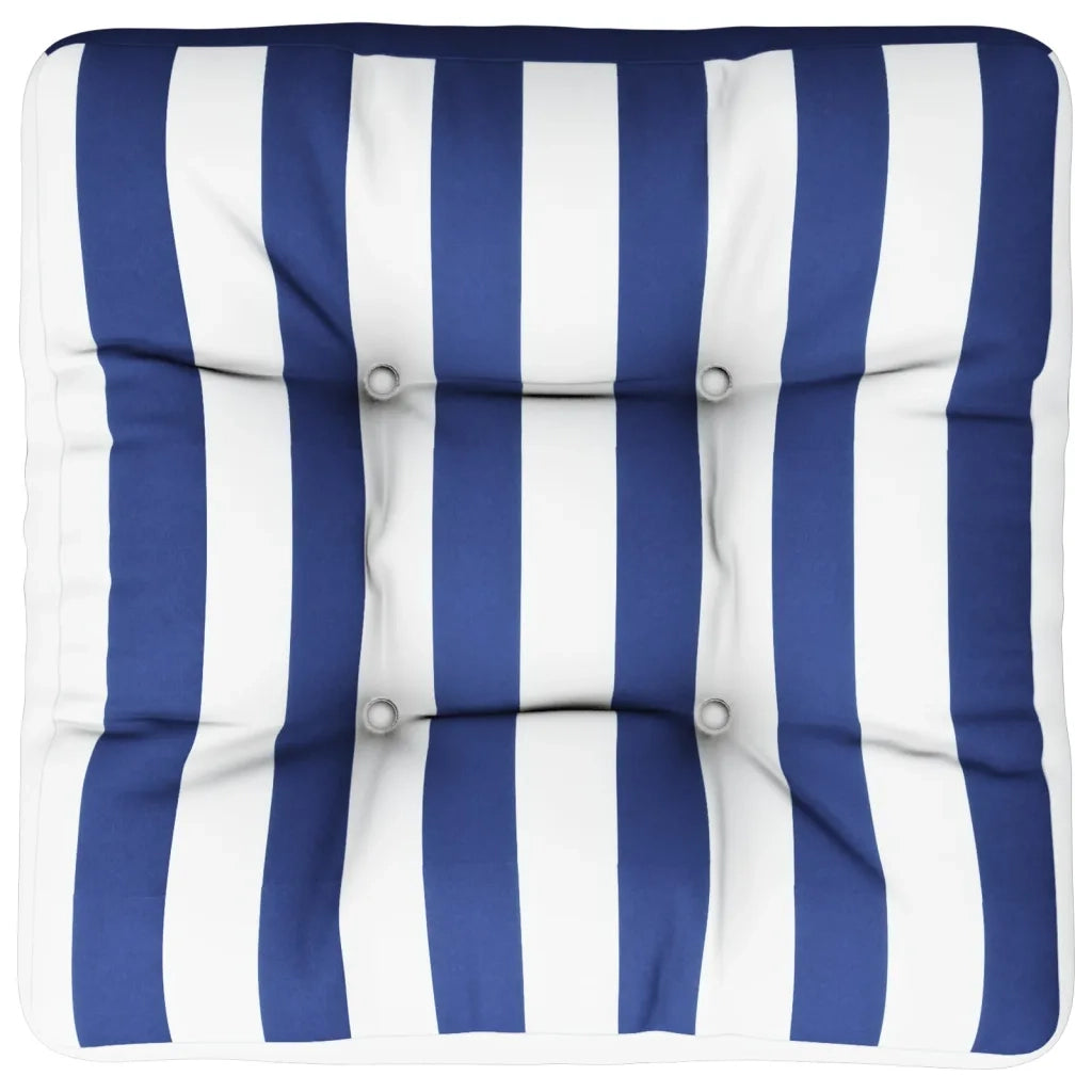 Cuscino Pallet Strisce Bianche e Blu 58x58x10 cm Tessuto Oxford 360915