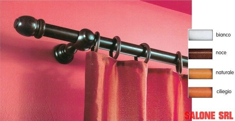 BASTONE TENDA LEGNO BIANCO MM.35 LUNGHEZZA CM.180 A STRAPPO SENZA  SUPPORTI