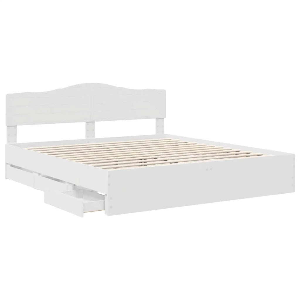 Struttura del letto-Giroletto-Rete del Letto Bianco 180 x 200 cm Legno Ingegnerizzato 949479
