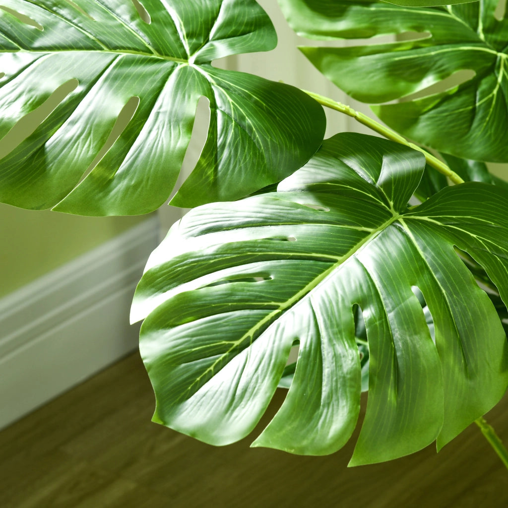 Pianta Artificiale Monstera Deliciosa ¨C Xylo ¨C con Vaso, Altezza 120 cm, Verde