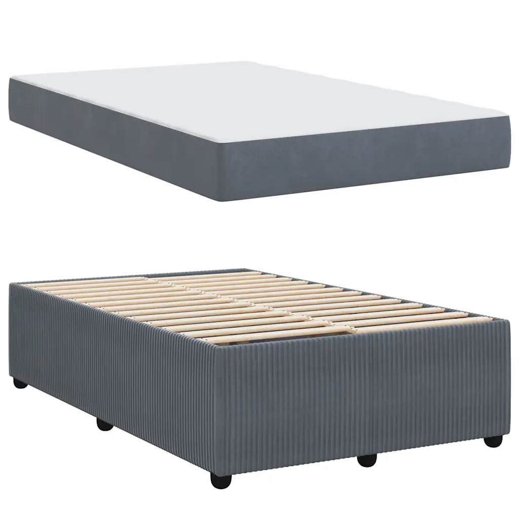 Letto matrimoniale | Letto per adulti | Struttura del letto Grigio scuro 120 x 200 cm Tessuto