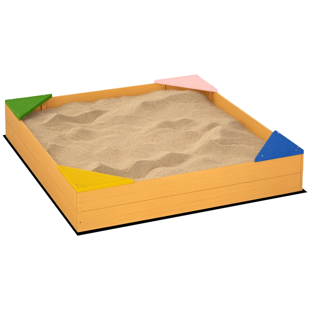 Sabbiera Legno Abete 4 Bambini Giardino ¨C Xylo ¨C 109x109x19.8 cm