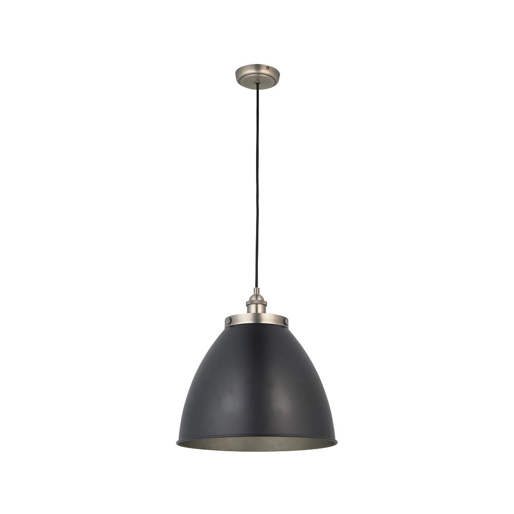 Lampada a sospensione industriale Ø34 nero opaco E27