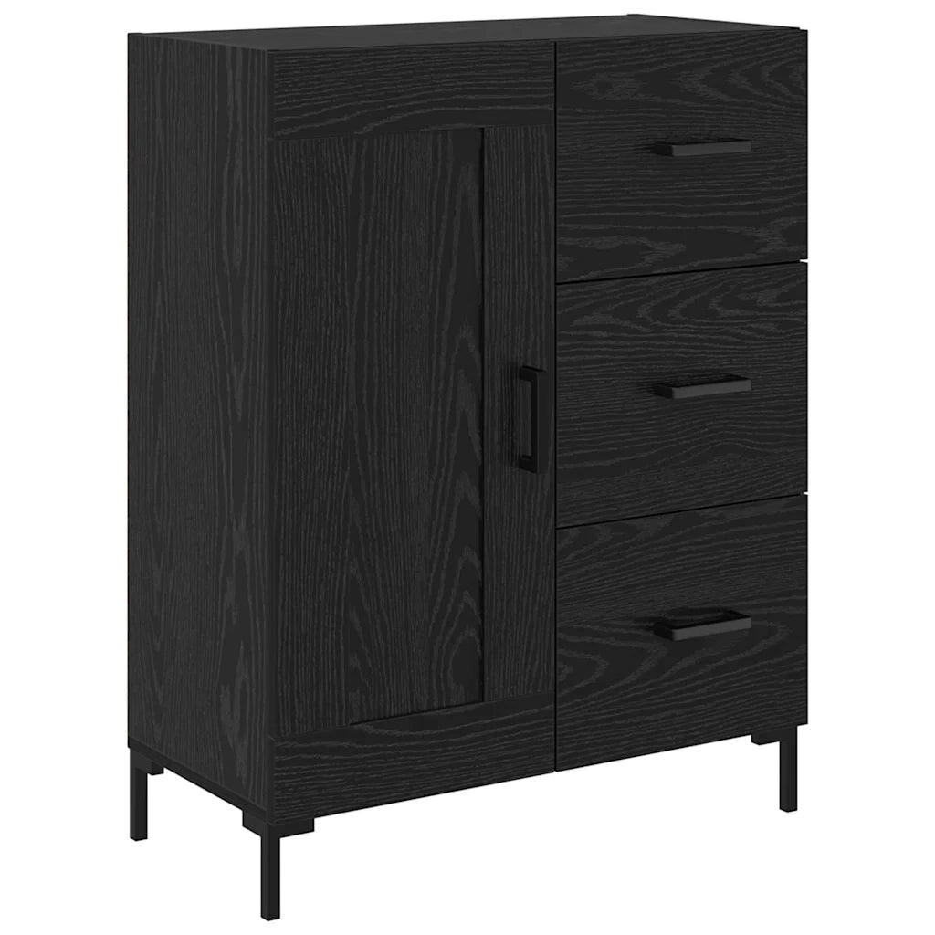 Credenza-Buffet-Armadio da cucina Rovere Nero 69,5 x 34 x 180 cm Legno multistrato 340760