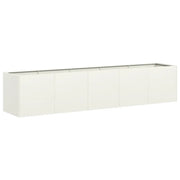 Fioriera | Cassetta per fiori | Vaso Bianca 200x40x40 cm in Acciaio Laminato a Freddo