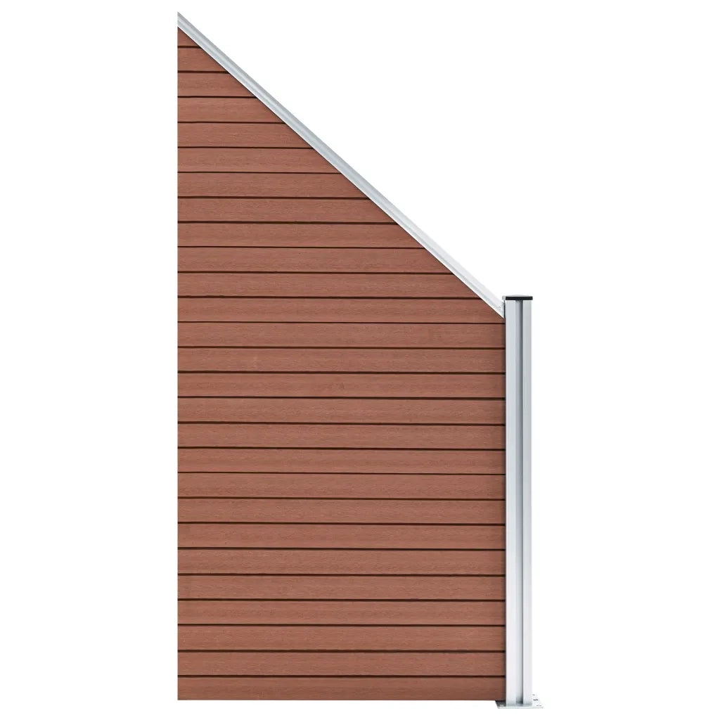 Pannello di recinzione | Recinzione da Giardino in WPC 95x(105-180) cm Marrone