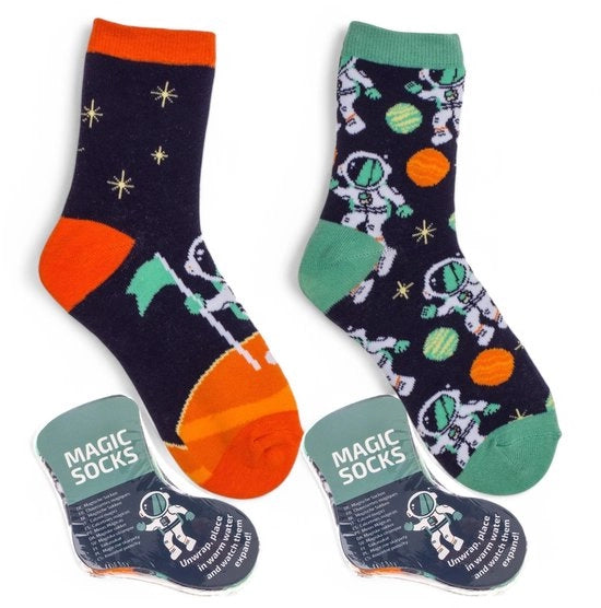Calze Magici - 2 Pair - EU 22-34 - Fatto di Cotone - Lavabili in Macchina - Calze con Effetto di Abbraccio - Effetto Sorpresa - Calze per Bambini