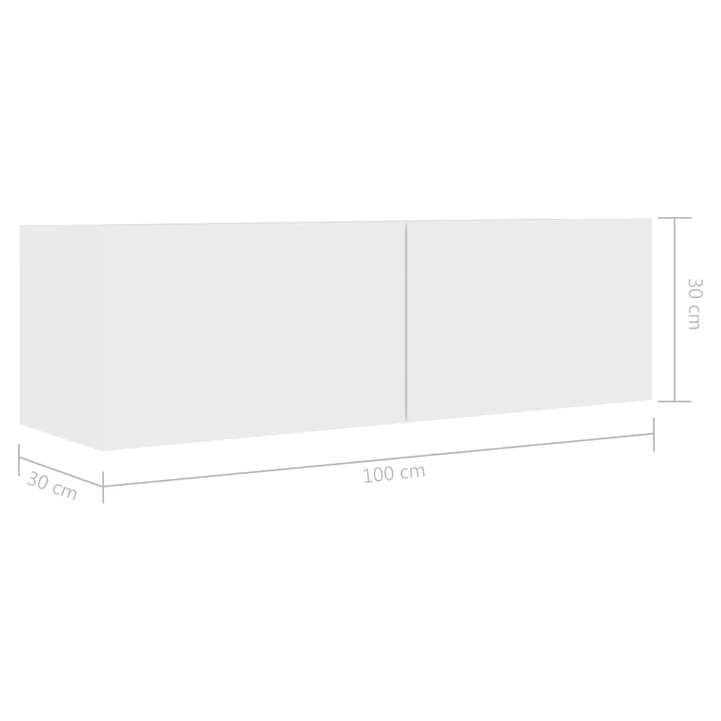Mobile TV multimediale mensola TV credenza TV per sala da pranzo soggiorno camera da letto 100 x 30 x 30 cm legno ingegnerizzato bianco 02_0025432