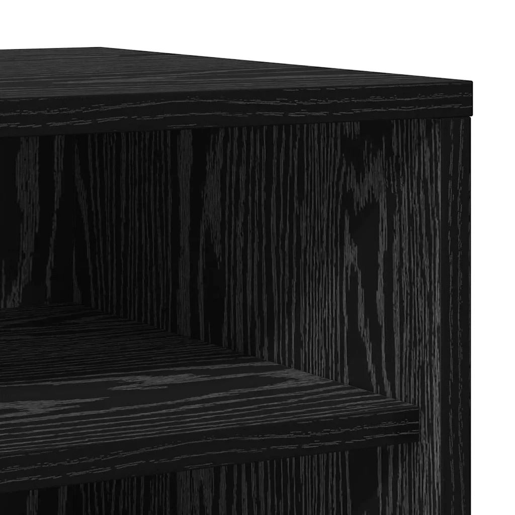 Mobile per scarpe-Scarpiera Rovere Nero 32 x 35 x 70 cm Legno multistrato