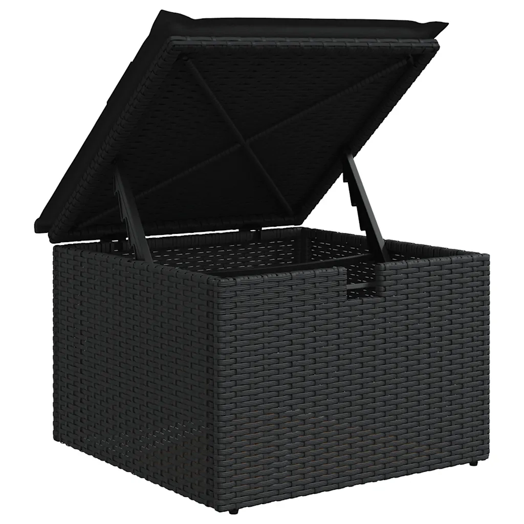 Set Divani da Giardino con Cuscini 7pz Nero Polyrattan 3327775