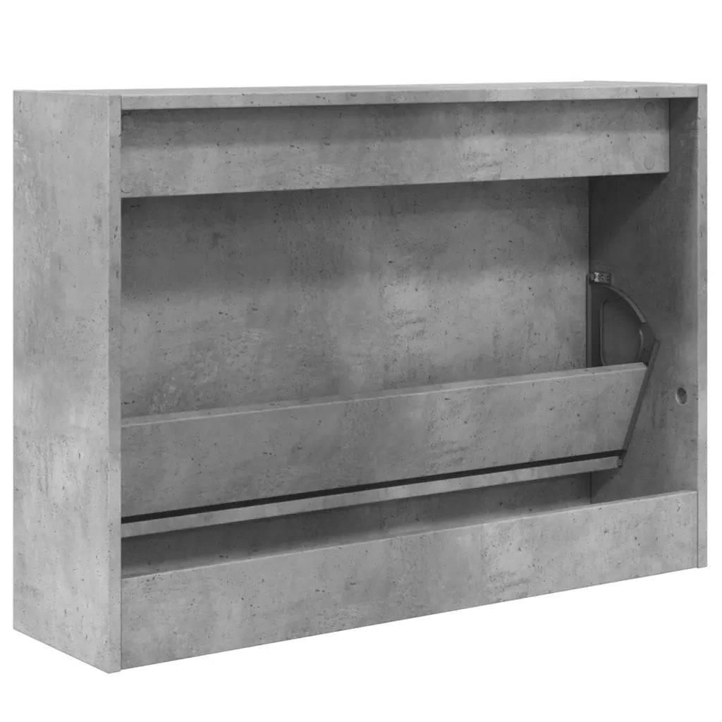 Scarpiera | Mobile per scarpe Grigio Cemento 80x21x57 cm in Legno Multistrato